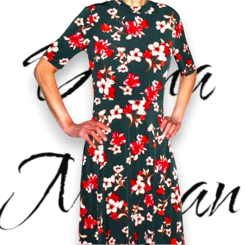 DONNA MORGAN FULL LENGTH/SHORT SLEEVE, FLORAL DRESS